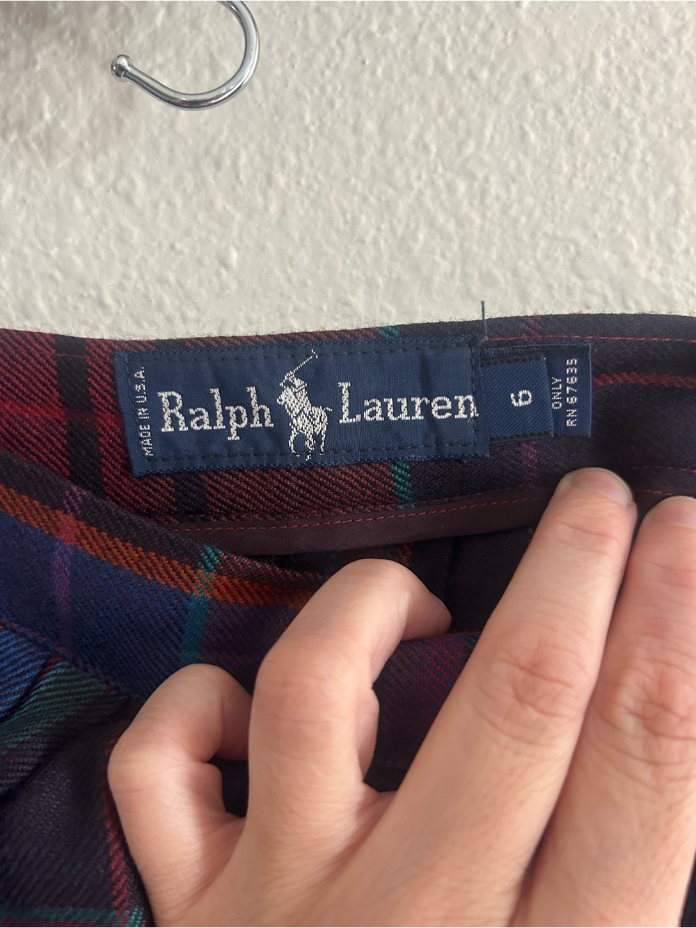 Vintage Ralph Lauren 100% Wool USA Made Pleated Plaid Midi Skirt Womens Size 6 - Picture 5 of 9
